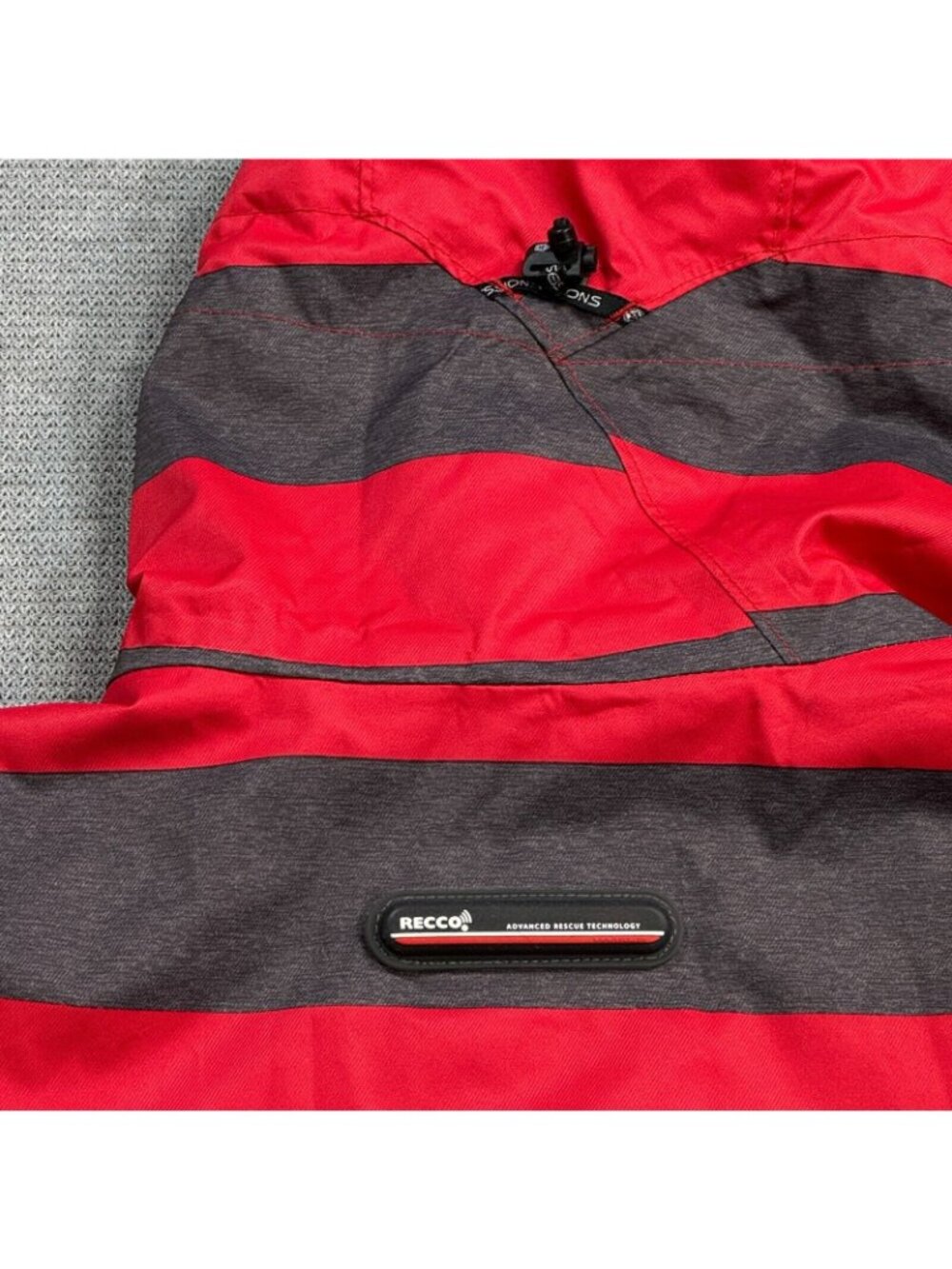 Sessions Terrain Snowboard Coat Womens Size S Recco Jane Heather Red Gray Stripe - Picture 6 of 16